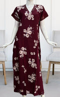 Silk Maxi Nightgown - Navy Blue